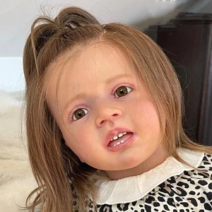 28" Realistic Reborn Toddler Doll Lifelike Girl Rooted Hair Cloth Body Baby Gift - Bild 1 von 2