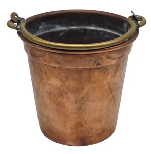 ANTIQUE Heavy Copper Bucket with Handle - Picture 1 of 4