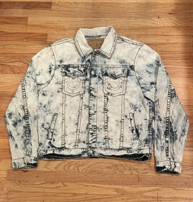 Chaqueta de Camionero Vaquera Vintage Y2K True Religion XXXL Lavado Ácido Grunge Envejecido Foto 1 de 4
