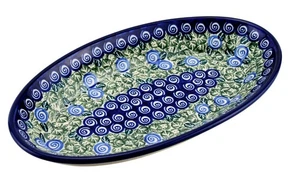 Polnische Keramik ovale Schale 11" x 6" von Zaklady Boleslawiec Polen - Bild 1 von 4