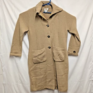 Cárdigan chaqueta plumero Talbots 100 % alpaca con botones caqui tostado para mujer mediana - Imagen 1 de 15