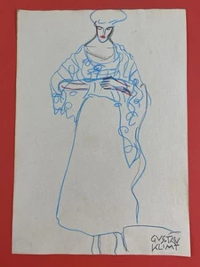 Gustav Klimt (Handmade) Drawing mixed media on paper signed & stamped - Picture 1 of 2