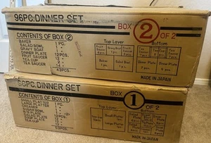 Vintage Noritake Reina #6450Q 96 piece Set Orginal 1968 Boxes Silver White China - Picture 1 of 9