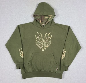 Vintage Y2K Silver Point Tribal Hoodie Sweatshirt Pullover Youth XL Camo - Picture 1 of 10