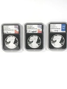 2021-W Proof Silver Eagle PF70 FDOI Congratulations Set Mercanti, Jones, & Moy - Picture 1 of 12