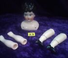 Antique German China Doll Head 3.5” (1800’s) Kit with repro arms & legs