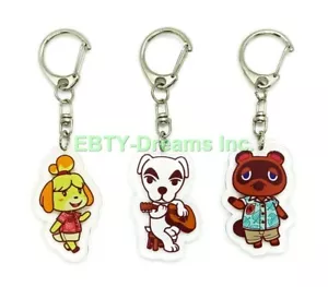 Set of 3 Animal Crossing Anime Acrylic Keychain Tom Nook, Isabelle, K.K. Slider - Picture 1 of 2
