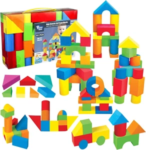Foam Building Blocks for Toddlers 1-3, 81 Pieces Soft Stacking Blocks Toy Set, B - Picture 1 of 14
