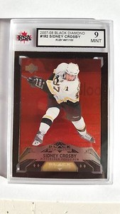 Sidney Crosby 2007-08 Quad Black Diamond Ruby Hockey Card #97/100 Graded 9!!!