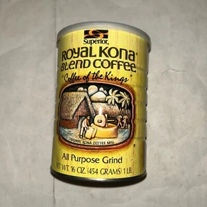 VTG NEW Royal Kona Blend Coffee in Can 1989? 16oz (11690cr) - Picture 1 of 5