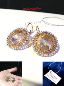 GIOIELLI Orecchini Donna Cristallo SWAROVSKI ORIGINALI diamanti Oro Giallo Nuovi - Foto 1 di 7