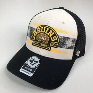 Boston Bruins Mütze Cap Snap Back 47 Breakout MVP Centennial 100 schwarz NHL Hockey - Bild 1 von 9