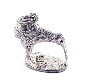 Vintage 925 Sterling Silver Tiny KIWI BIRD Charm Pendant Animal New Zealand Dodo - Picture 1 of 9