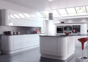 Complete Kitchen Units - White Gloss Slab Door On White Units Soft Close hinges - Picture 1 of 105