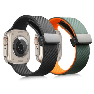 Correa de silicona de carbono para Apple Watch 10 9 8 7 6 5 SE 41/42/44/45/46/49mm Ultra 2 - Imagen 1 de 31