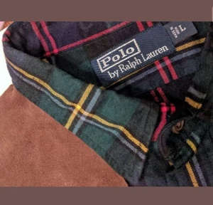 🔥Vintage Polo Ralph Lauren Sportsman Plaid Flannel Suede Shooting Shrt MEDIUM❗️ - Picture 1 of 2