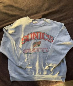 Seattle SuperSonics Crewneck Sweatshirt gift shirt Sizes S-5XL vtg HN0885 - Picture 1 of 2