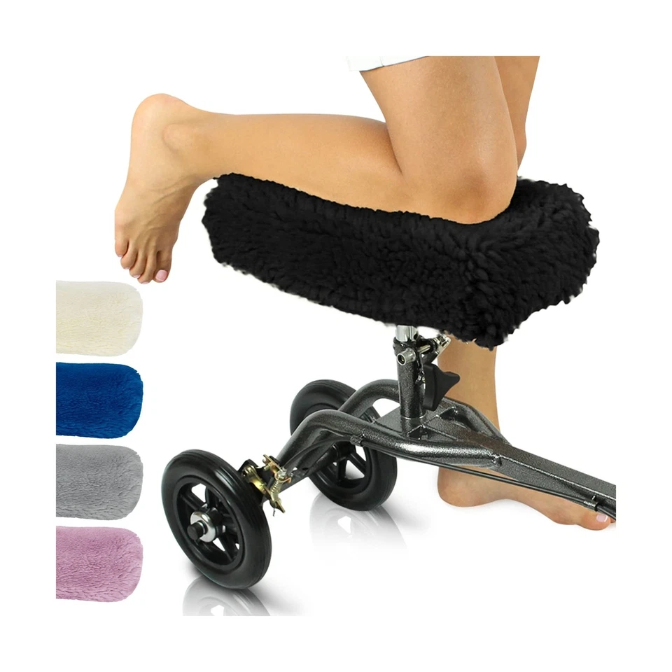 VIVE Knee Walker Pad Cover - Plush Synthetic Faux Sheepskin Scooter 818323022162