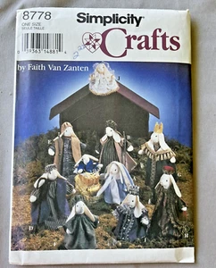 Nativity Pattern Simplicity 8778 BUNNY FOLK CHRISTMAS Rabbit Angel UNCUT - Picture 1 of 5
