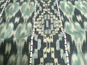 Ballard Designs "Aziza" Embroidered Ikat Blue/Green 46x54 Home Interiors - Picture 1 of 4