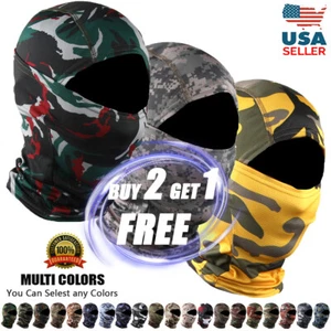 Tactical Balaclava Camo Face Mask UV Protection Ski Sun Hood Cover for Men Women - Picture 1 of 56