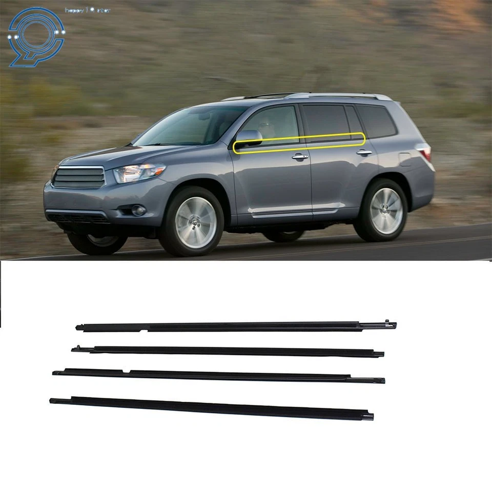 Weather strip Window Molding Trim Seal Belt Fit For Toyota Highlander 2008-2010 Foto 1 de 4