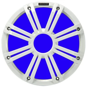 Kicker 45KMG12W Marine Boat 12" Subwoofer White Multi Color Light Sub Grill - Picture 1 of 4