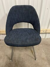 Vtg Knoll Eero Saarinen Blue Executive Armless Side Chair Mid Century Modern