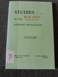 Studies In The Literary Imagination, Scholarly Journal, Fall 1990, X-lib, Good - Imagen 1 de 7