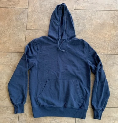 Sudadera con Capucha J Crew Auténtica Polar Para Hombre Pequeña Azul Pullover Sudadera Informal Bolsillo Foto 1 de 4