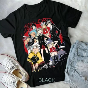 T-shirt Soul Eater, anime, morte il bambino, manga, camicia grafica stella nera nera - Foto 1 di 5