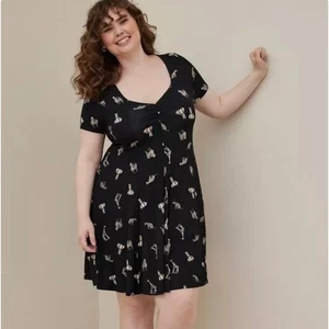 Torrid superweiches Strickkleid Übergröße 2X Animal Print Zebra Giraffe schwarz Knie - Bild 1 von 13