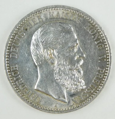 Moneda sumergida 1888A Estados Alemanes Prusia Federico 5 Marcas UNC Detalles C2946 Foto 1 de 2