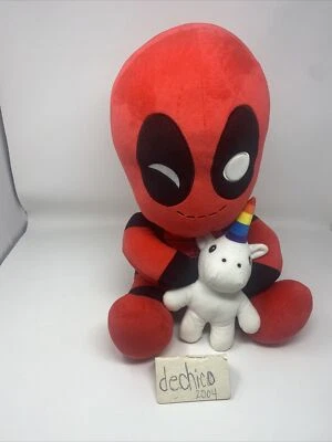 Kidrobot HugMe Marvel Deadpool con Unicornio Peluche Héroe 16" Pulgadas Figura Vibratoria Foto 1 de 4