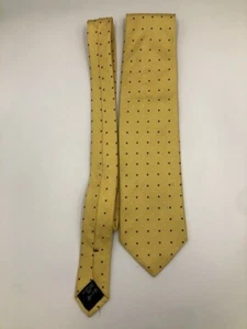 Ermenegildo Zegna Neck Tie Yellow Polka Dot Pattern 100% Silk - Picture 1 of 7