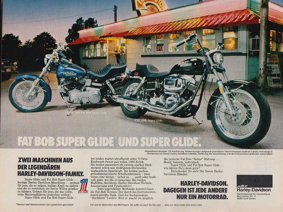 Harley-Davidson FXE 1200 - Reklame Werbeanzeige Original-Werbung 1979 - Bild 1 von 1