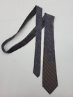 Vintage Oscar De La Renta Mens Multicolor Geometric Design 100% Silk Neck Tie