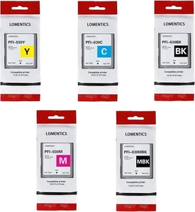 5 Pack PFI-030 PFI030 Compatible Ink Cartridge tank Fit Canon IPF TA-20 TA-30 - Picture 1 of 7
