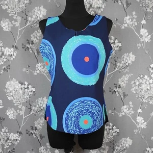 CAMISETA SIN MANGAS DE GRAN TAMAÑO ESTILO BOHO ESTILO BOHO DE DISEÑO PSICODÉLICO LOOK DE PRINCIPIOS DE LOS 90. TALLA M - Imagen 1 de 4