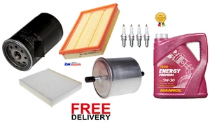FOR FORD FIESTA MK6 1.2 1.4 OIL AIR FUEL CABIN FILTER & OIL SERVICE KIT SPARK PL - Picture 1 of 1