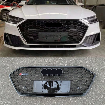 RS7 Style Black Ring Honeycomb Front bumper Grille For Audi A7 S7 19-22 - Image 1 of 4