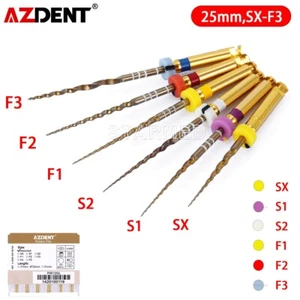 AZDENT Dental Endo Rotary Files Gold Taper Niti Root Canal Files Engine Use 25mm - Picture 1 of 13