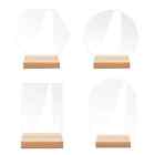 10pcs Acrylic Table Sign Holder with Wooden Base Blank Clear Wedding Sign Number
