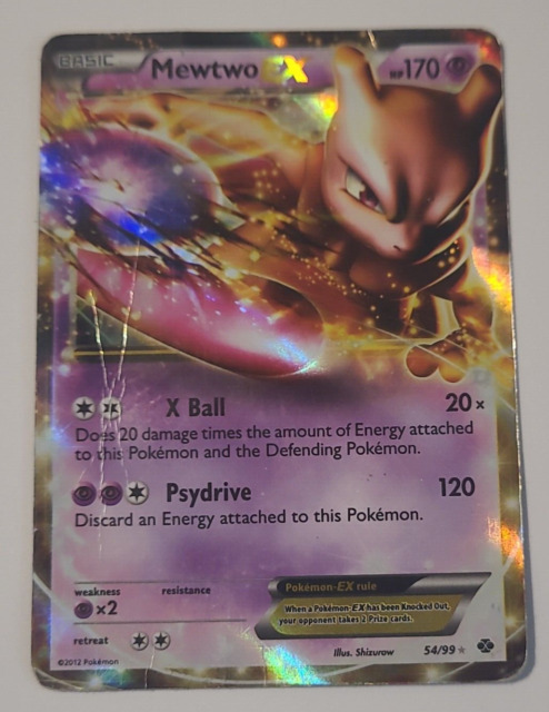 Mewtwo EX 98/99 Next Destinies Gold Foil FanArt Pokemon Card HP 170