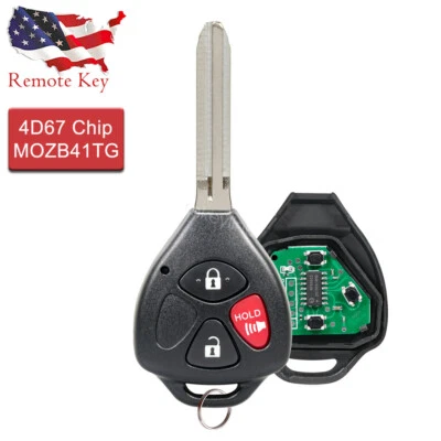 For 2006 2007 2008 2009 2010 Scion TC Keyless Car Remote Uncut Key Fob 4D67 Chip - Image 1 of 4