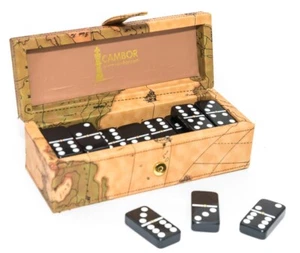 Double Six Professional Jumbo Size Dominoes Set Lathe Case with Magnetic lock - Picture 1 of 2