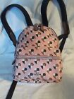 Coach Mini Charlie Backpack with Checker Heart Print in Signature Canvas Pink