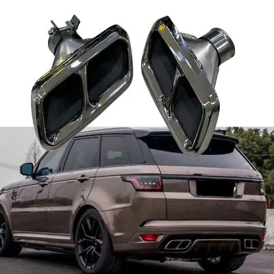 Tubo de escape de parachoques trasero plateado para Land Rover Range Rover Sport SVR 2014-2021 Foto 1 de 4