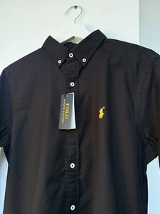 Polo Ralph Lauren Oxford Shirt Black Button Down Slim Fit Size XL - Picture 1 of 13