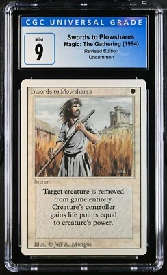 MTG Revised Swords to Plowshares CGC 9 Mint (9.0) Magic The Gathering - Image 1 of 4